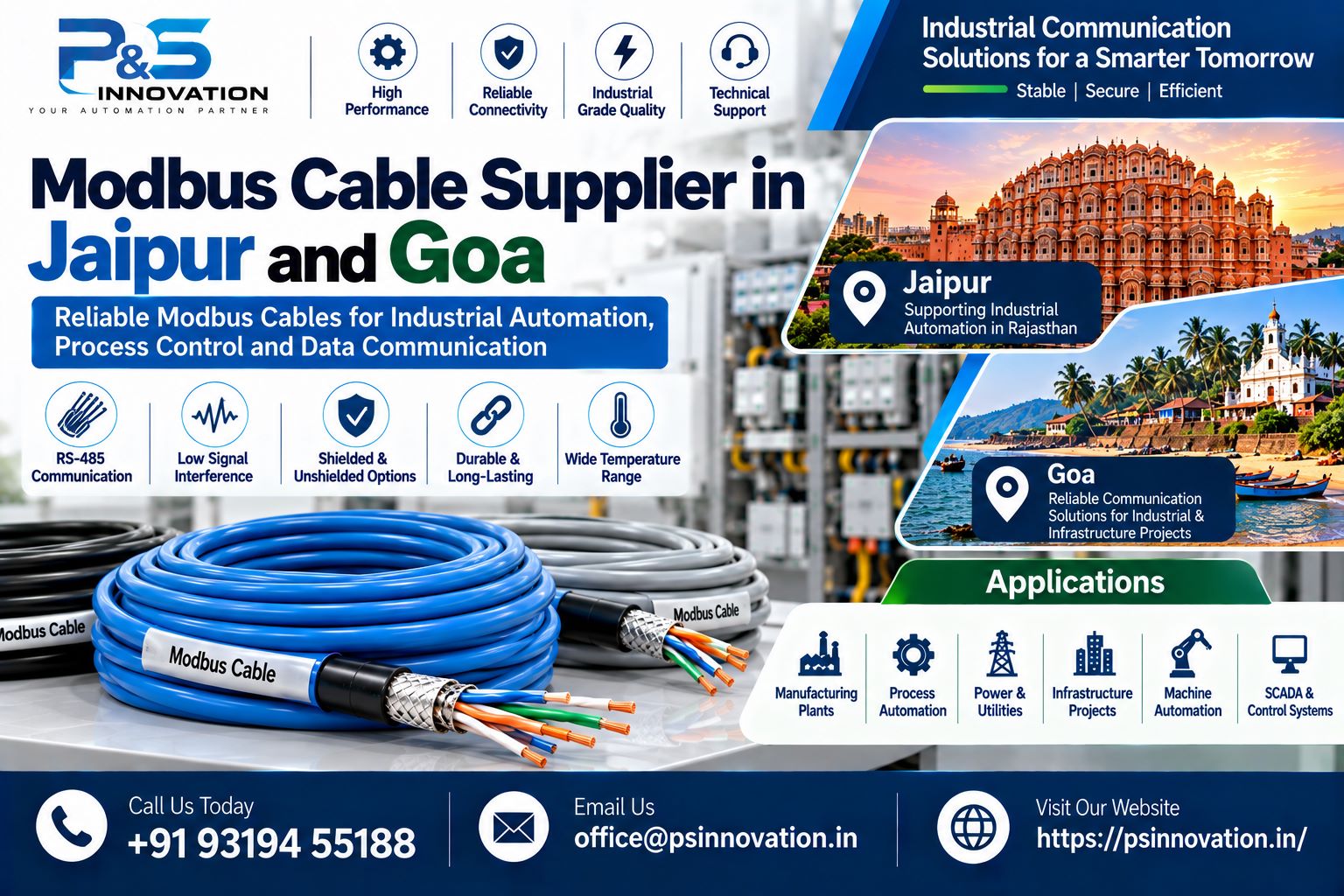 Modbus Cable Supplier in Jaipur and Goa: Enabling Reliable Industrial Communication